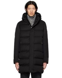 Moncler - Black Quilted Down Coat - Lyst