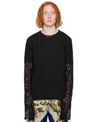 Dries Van Noten - Black Floral Long Sleeve T-shirt - Lyst