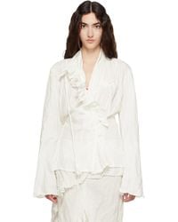 OPEN YY - Unbalanced Ruffle Blouse - Lyst