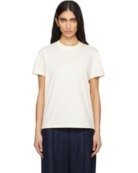 Moncler - Off- Embroidered Tonal Logo Cotton T-Shirt - Lyst
