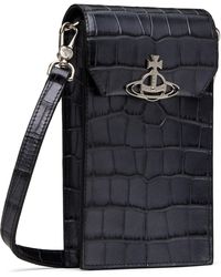 Vivienne Westwood Tan Crocodile Phone Pouch in Metallic for