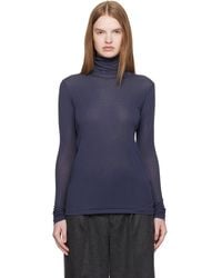 AURALEE - Super High Gauge Sheer Rib Turtleneck - Lyst