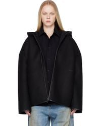 032c - Neoprene Zip Up Hooded Jacket - Lyst