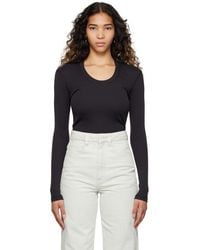 Lemaire - Scoop Neck Long Sleeve T-shirt - Lyst