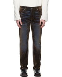 Cout de la Liberte - Khaki Rafa Stretch Suede Straight Leg Jeans - Lyst