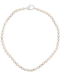 Hatton Labs - Pearl Rainbow Gradient Crystal Chain Necklace - Lyst