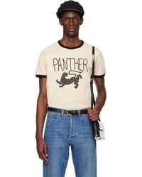 Valentino - Off- Cotton 'Panther' Print T-Shirt - Lyst