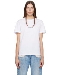 Maison Margiela - T-shirt blanc à logo brodé - Lyst
