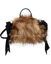 Simone Rocha - Embellished Mini Faux Fur Double Ribbon Rosette Bag - Lyst
