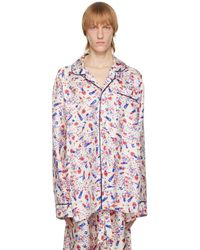 Maison Margiela - ホワイト&ブルー Ditsy パジャマシャツ - Lyst