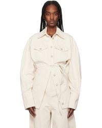 Sportmax - Blouson Biblios Blanc Cassé En Denim - Lyst