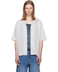 DIESEL - Half-Sleeve Pinstripe Modal Shirt - Lyst