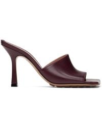 Bottega Veneta - Red Stretch Heeled Mule - Lyst