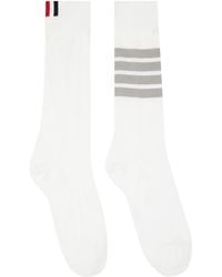 Thom Browne - Thom e chaussettes blanches à quatre rayures - Lyst