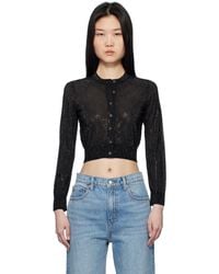 Alexander Wang - ブラック ビーズ ホットフィックス クロップド カーディガン - Lyst
