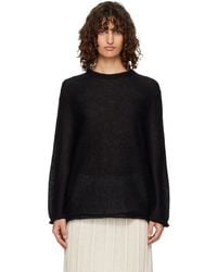 TOTEME - Pull Noir En Tricot À Mailles Ouvertes - Lyst