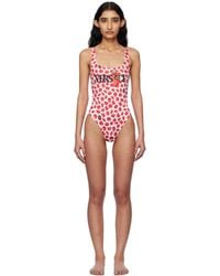 Versace - ホワイト＆レッド Strawberry Garden ワンピース スイムウェア - Lyst