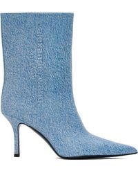 Alexander Wang - Blue Leather Delphine Boots - Lyst