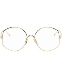 Loewe - Gold Oversize Glasses - Lyst