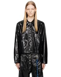Song For The Mute - Cropped Faux-leather Jacket - Lyst
