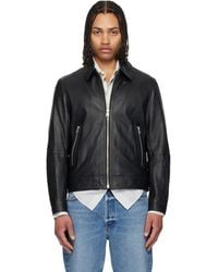 BOSS - Regular Fit Leather Jacket - Lyst