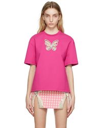 Area - Ssense Exclusive Crystal Butterfly T-shirt - Lyst