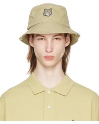 Maison Kitsuné - Beige Bold Fox Head Bucket Hat - Lyst