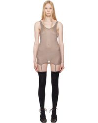 Lemaire - Taupe Seamless Rib Suspenders Tank Top - Lyst