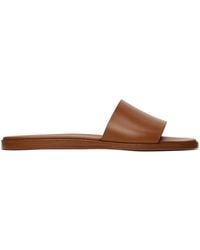 Common Projects - Tan Leather Slides - Lyst