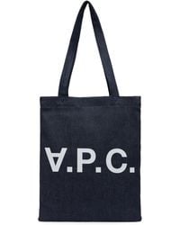 A.P.C. - . Indigo Laure Denim Tote - Lyst