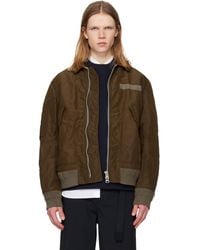 Sacai - Treated Nylon Twill Bomber Jacket - Lyst