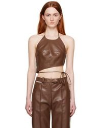 Aleksandre Akhalkatsishvili - Halter Faux-Leather Tank Top - Lyst