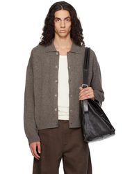 YACAIA - Taupe Y-0017 Oversized Merino Cashmere Cardigan - Lyst