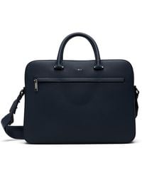 BOSS - Logo-Emed Faux-Leather Briefcase - Lyst