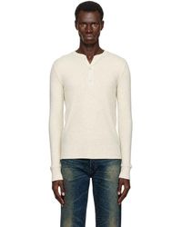 RRL - Waffle-Knit Henley - Lyst