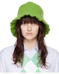 Comme des Garçons - Chapeau bob vert en tweed de laine et nylon - Lyst