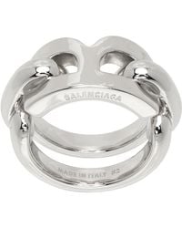 Balenciaga - Silver B Chain 2.0 Ring - Lyst
