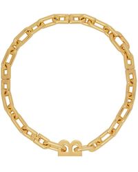 Balenciaga - Gold B Chain Necklace - Lyst