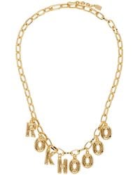 ROKH - Gold Logo Charm Necklace - Lyst