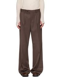 Tonywack - Melange Wool Wide-Leg Pleated Trousers - Lyst