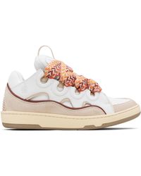 Lanvin - Baskets Curb Blanc Et En Cuir - Lyst