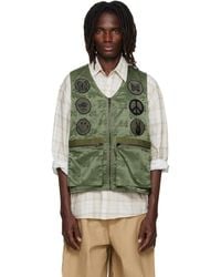 Needles - Khaki Papillon Jacquard Radio Vest - Lyst