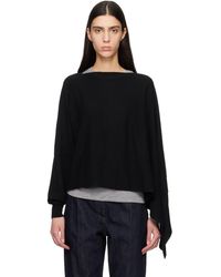 Jil Sander - Pull De Style Cape Noir À Manche Unique - Lyst