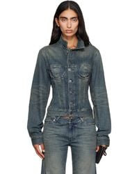 Balenciaga - Corseted Denim Jacket - Lyst