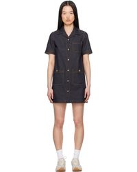 Moncler - ブルー デニム ミニ シャツワンピース - Lyst
