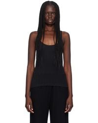Leset - ブラック スパゲッティストラップ タンクトップ - Lyst
