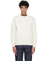 A.P.C. - Pull Molletonné Blanc Cassé À Grand Logo V.P.C - Lyst