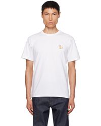 Maison Kitsuné - T-shirt blanc à écusson à logo de renard - Lyst