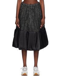 Comme des Garçons - Comme Des Garçons Comme Des Garçons Black Floral Midi Skirt - Lyst