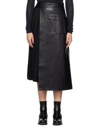 LVIR - Pleated Faux-Leather Midi Skirt - Lyst